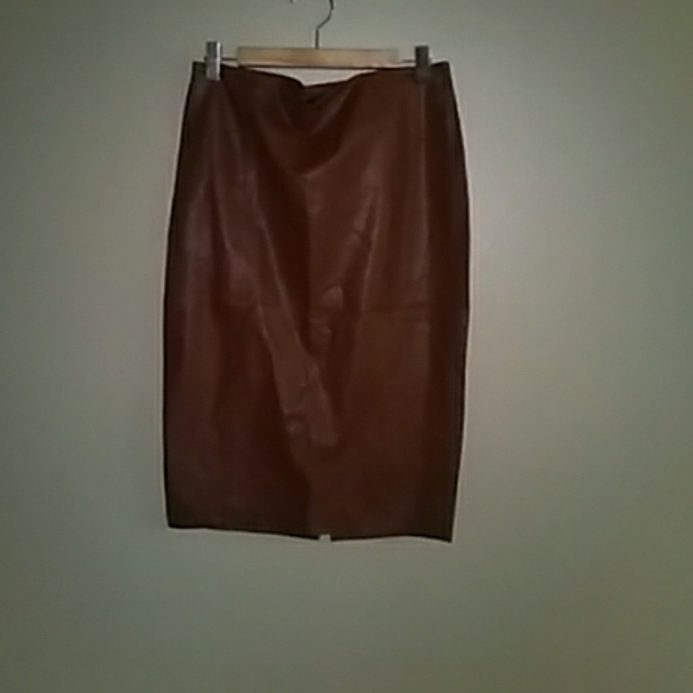 Zara women high waisted leather pencil skirt